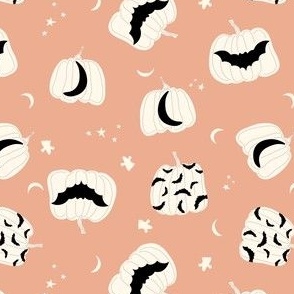 white bat _ moon pumpkins on bubble