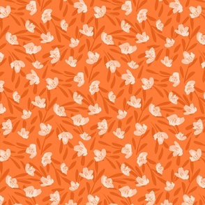 Entangled floral-orange, peach and white// small scale