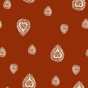 Indian Motif Block Print Teracotta