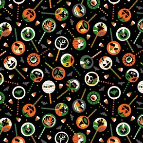 Halloween Lollipops Black Green Orange Smaller