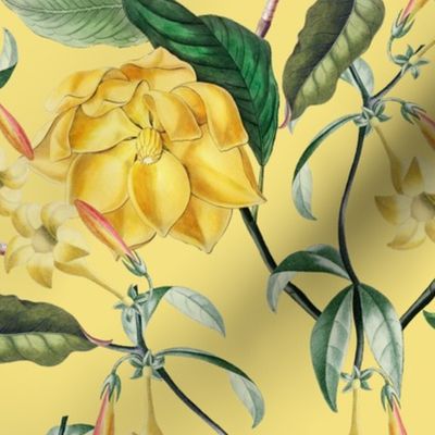  Lush Antique Magnolia Flowers - Vintage Magnolias home decor, Nostalgic  wallpaper,Magnolia Fabric - Flowers Fabric -  Magnolia Wallpaper sunny yellow