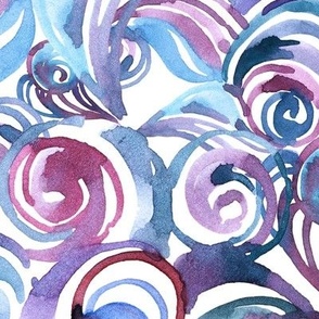 Abstract Purple Swirl and Curl