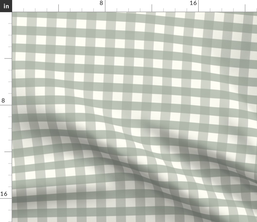 3/4 inch Medium Coastal Green gingham check - Soft Duron Coastal Plain green cottagecore country plaid - perfect for wallpaper bedding tablecloth - vichy check sage green