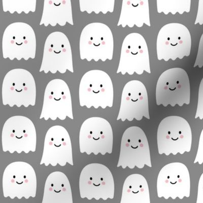 cute ghosts on grey