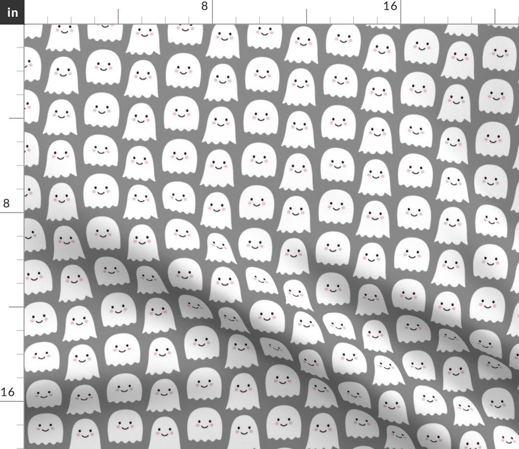 cute ghosts on grey