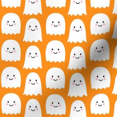 cute ghosts on orange