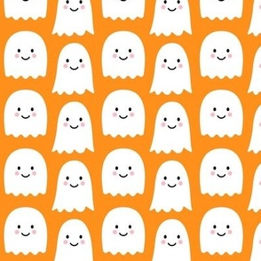 cute ghosts on orange