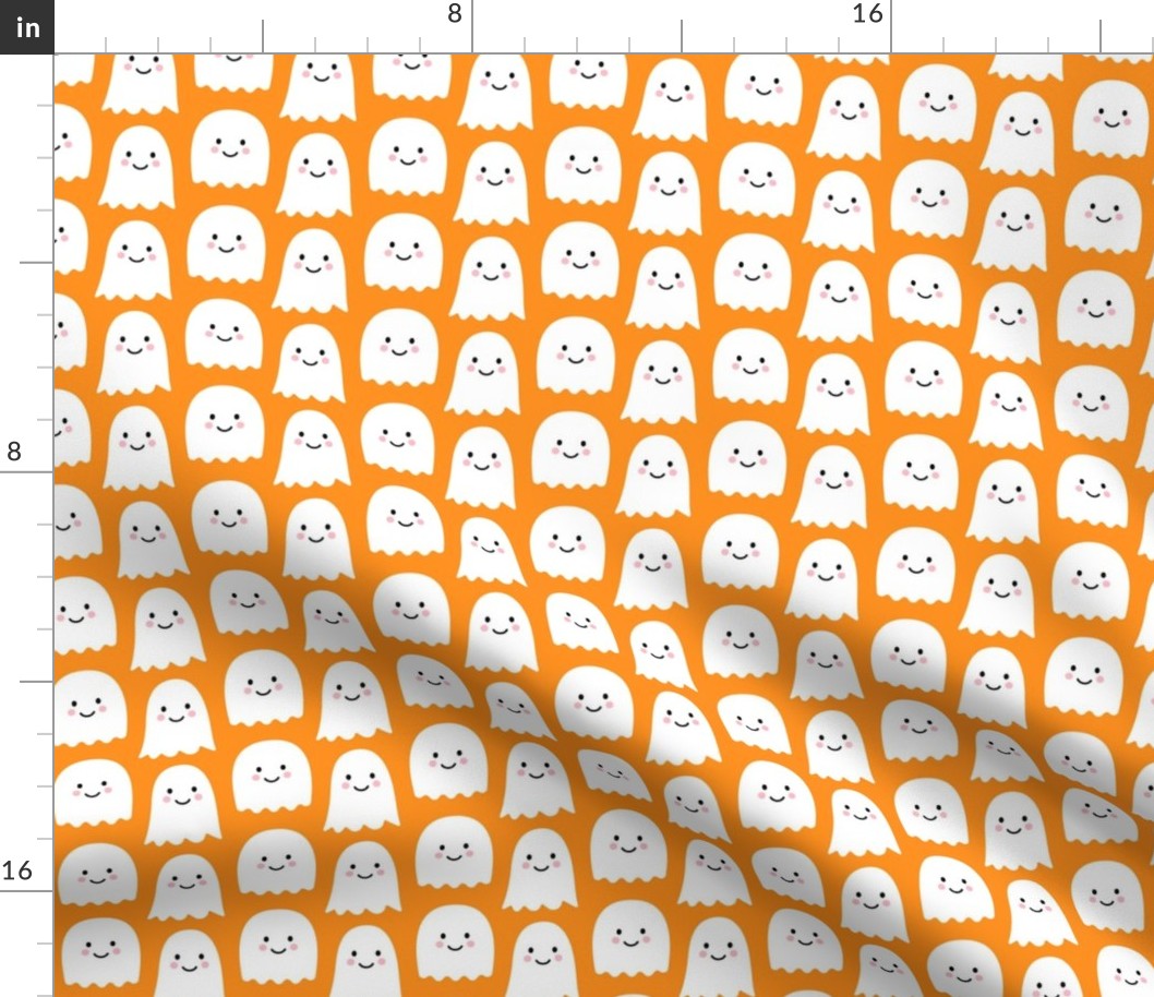 cute ghosts on orange