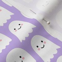 cute ghosts on pastel purple