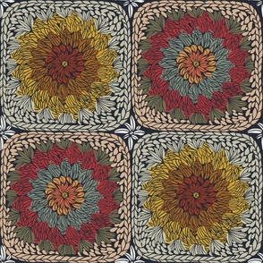 Retro Flowers Crochets 