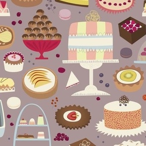 Cakes and Desserts on Dusty Pink