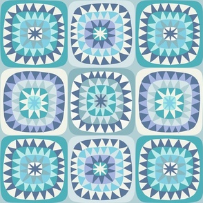 sparkling squares XL scale turquoise blue by Pippa Shaw