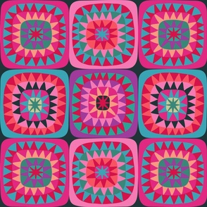 sparkling squares XL scale fuchsia emerald by Pippa Shaw