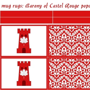 mug rugs: Barony of Castel Rouge (SCA)
