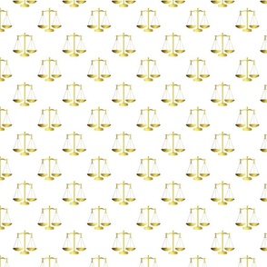 Small Gold Scales Of Justice on White