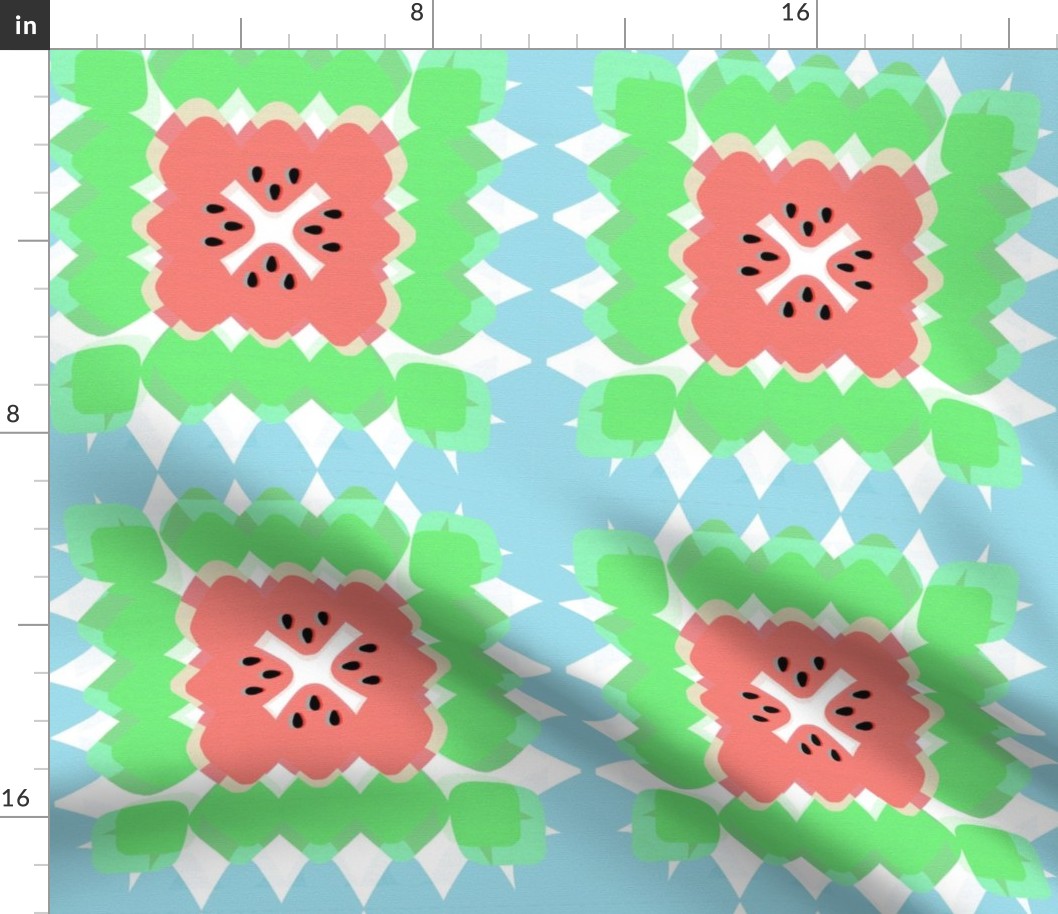 Crochet granny squares watermelon summer inspired (small size version)