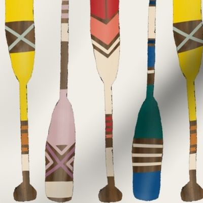 Painted Oars on Linen with Coastal Crush X