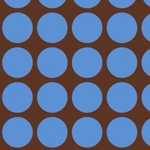 Blue dots / circles on brown 