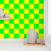 6 inch Bright Lemon and Lime Checkerboard