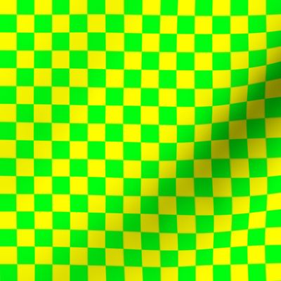1/2 inch Bright Lemon and Lime Checkerboard