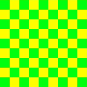 2 inch Bright Lemon and Lime Checkerboard