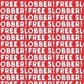 Free Slobber! - red - dog valentine fabric - LAD22