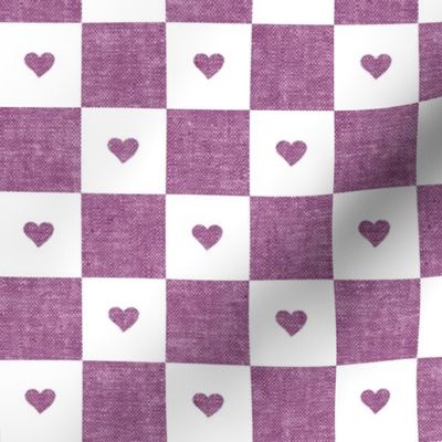 Valentine's Day Checks - Purple with hearts - LAD22