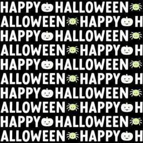 happy halloween black and white with pastel lime green