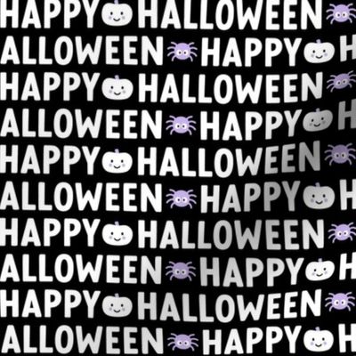 happy halloween black and white with pastel purple
