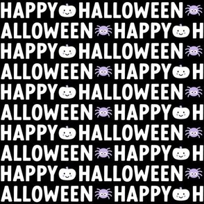 happy halloween black and white with pastel purple