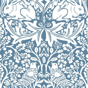 William Morris Brer Rabbits on Slate Blue Large Scale