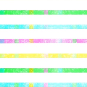 Textured Chunky Pink, Green, Blue, Yellow Neon Stripe - Large Scale