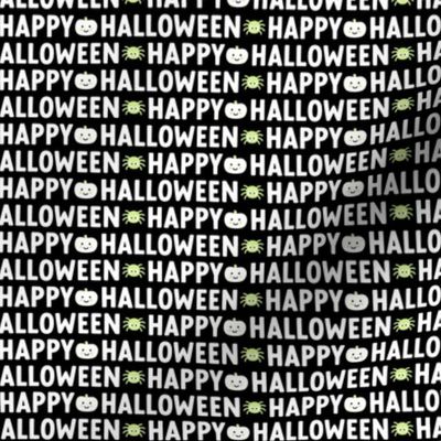 happy halloween XSM black and white with pastel lime green