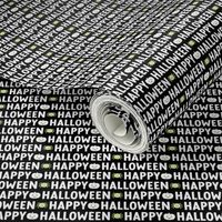 happy halloween XSM black and white with pastel lime green