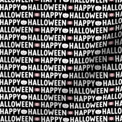 happy halloween XSM black and white with pastel pink