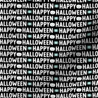 happy halloween XSM black and white with pastel teal
