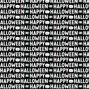 happy halloween XSM black and white with pastel teal