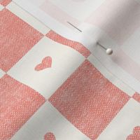 Valentine's Day Checks w/ Hearts - pink/cream - LAD22