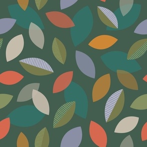 Fall Leaves | Dark Green