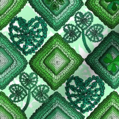 Irish Granny Square Quilt (Light Green large scale) 