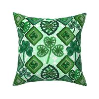 Irish Granny Square Quilt (Light Green large scale) 