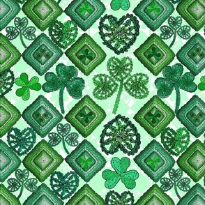Irish Granny Square Quilt (Light Green large scale) 
