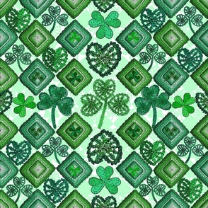 Irish Granny Square Quilt (Light Green) 