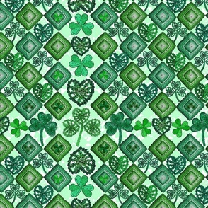 Irish Granny Square Quilt (Light Green small scale)  