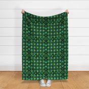 Irish Granny Square Quilt (Dark Green) 