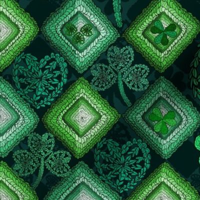 Irish Granny Square Quilt (Dark Green) 