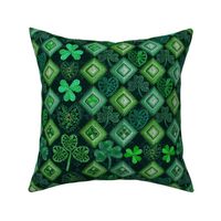 Irish Granny Square Quilt (Dark Green small scale)   