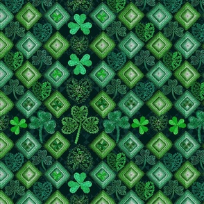 Irish Granny Square Quilt (Dark Green small scale)   