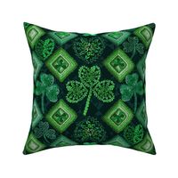 Irish Granny Square Quilt (Dark Green large scale)    