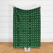 Irish Granny Square Quilt (Dark Green large scale)    